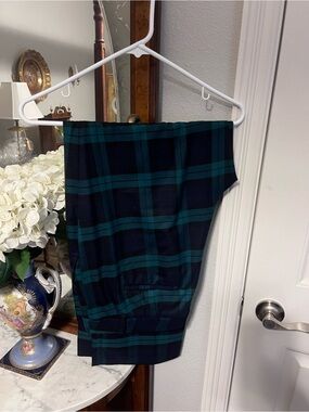 Dark Green and Navy Plaid Trousers